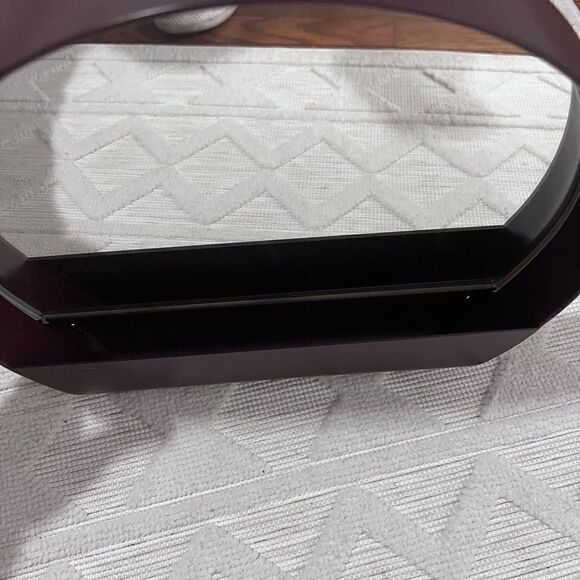Maroon Wall Mirror with Shelf Pocket - Picture 2 of 7